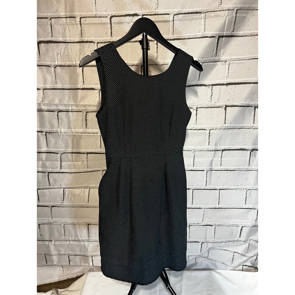Gap Womens Black White Polka Dot Sleeveless Sheath Dress Pockets Size 2